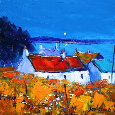 Moonrise Lagg Village Isle of Jura 12x12